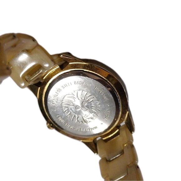 Anne Klein Tan Tortoise Shell Bracelet Watch 10/9956S Swarovski NEW BATTERY - Picture 13 of 16